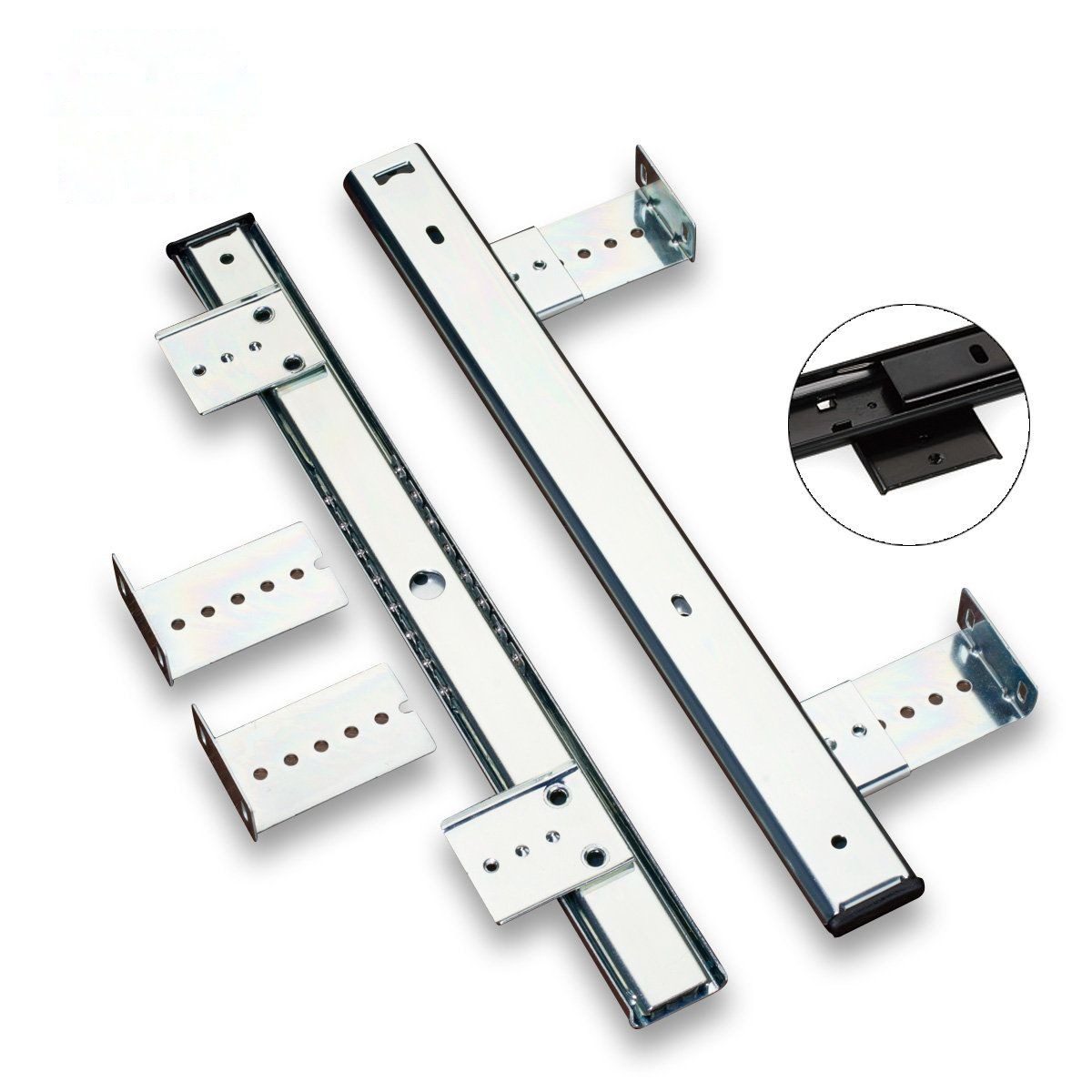Adjustable Height 35mm Zinc Plated Bracket Screws Computer Drawer Tray Furniture Cabinet - Keyboard Slide Rails and 35mm