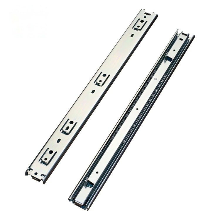 Furniture Hardware 37mm Ball Bearing Full Extension Telescopic Drawer Runner /Drawer Slide with Hooks - Drawer Slide and