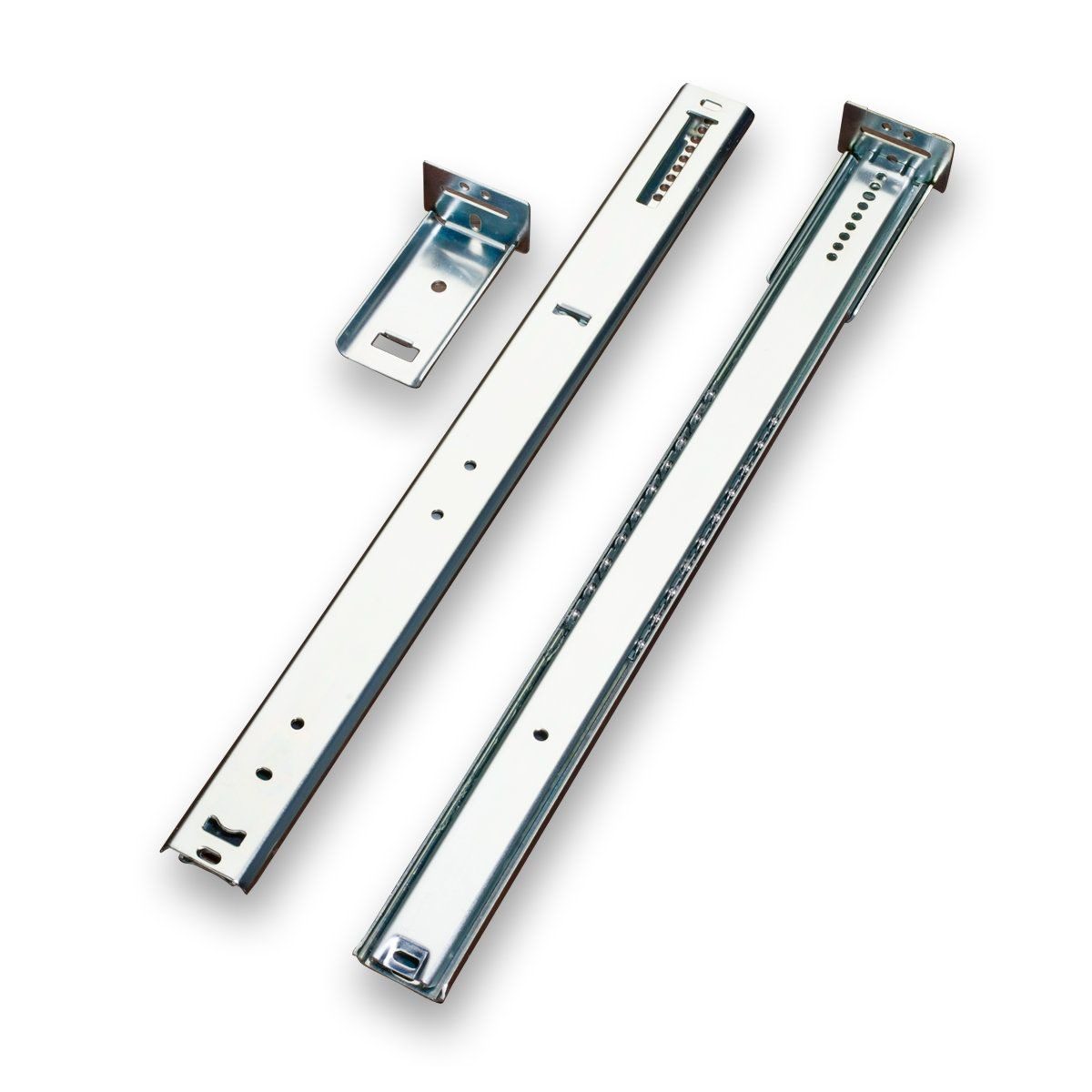 35mm Strong Pull 2-Fold Single Extension Telescopic Rails with Rear Mount Bracket - Ball Bearing Drawer Slides and Stron