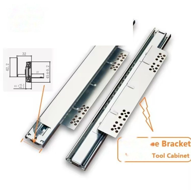 Top Selling 45mm High Loading Capacity Furniture Hardware Drawer Slide with Basket U-Shape - Telescopic Rails and ODM